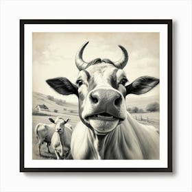 Cows In The Field 1 Art Print