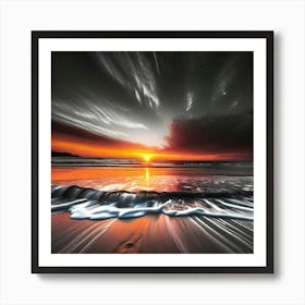 Sunset On The Beach 29 Art Print