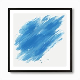 Blue Brush Stroke Art Print