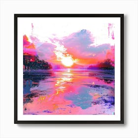 Sunset Over Water Art Print