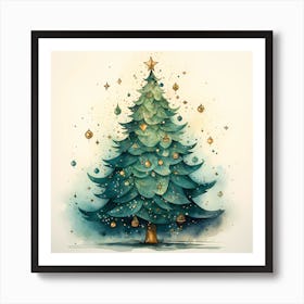 Christmas Pastel Pines Art Print