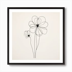 Wire Flower Wall Art Art Print