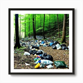 Trash In The Forest 20 Art Print