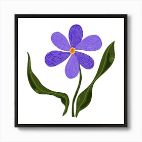 Purple Flower Isolated On White Background Art Print