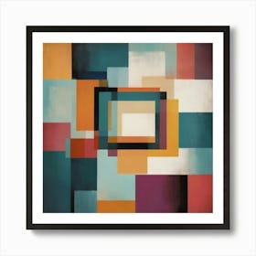 Abstract Squares paintings art print 1 Art Print