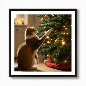 Christmas Cat 1 Art Print