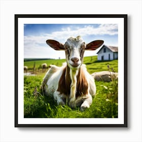 Pasture Rural Farm Goat Nature Farming Natural Countryside Animal Herd Agriculture Meadow (6) Art Print