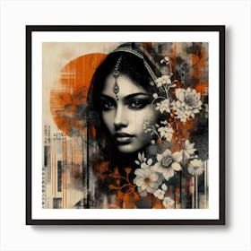 Indian woman Wabi-Sabi Art v1 Art Print