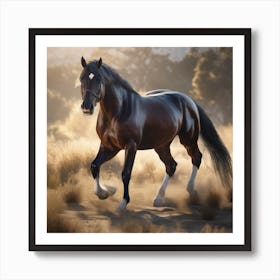 Horse Galloping In The Desert Art Print