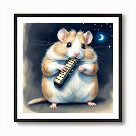 Hamster Playing Piano 3 Art Print