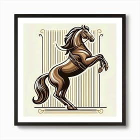 Horse Riding Logo Art Print