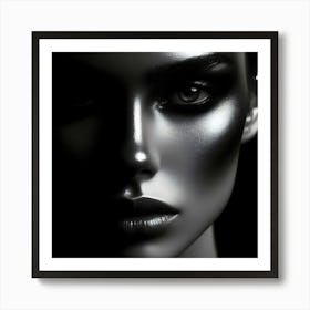 Black And White Portrait Of A Woman Art Print