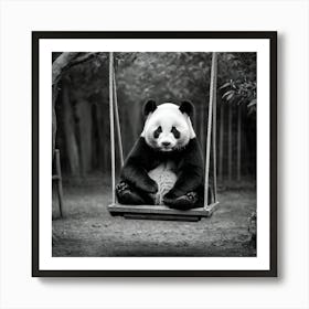 Panda Bear On Swing 1 Art Print