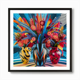 Three Colorful Vases Art Print