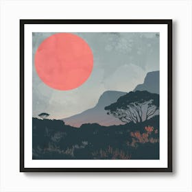 South Africa Sunset In The Desert 1 Art Print