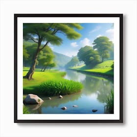 River In The Forest 19 Art Print