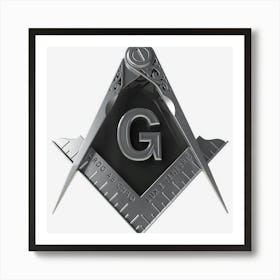 Masonic Square Compass Freemason Art Print