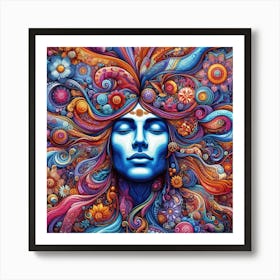 Psychedelic Hair Art Print