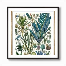 Botanical Print Jardin Majorelle, Morocco Vintage Botanical Art Print Art Print