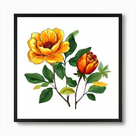 Yellow Roses Art Print