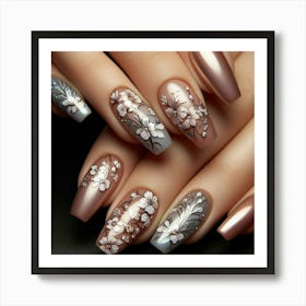 Nails With Flowers 1 Art Print