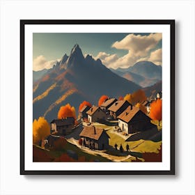 Village In Autumn 1 Art Print