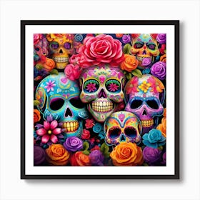 Day Of The Dead Skulls 11 Art Print