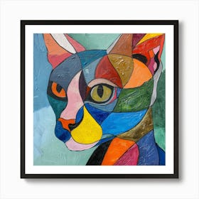 Kisha2849 Picasso Style Hairless Cat No Negative Space Full Pag 5401a962 Ff49 4da9 8941 49763bdfbf40 Art Print