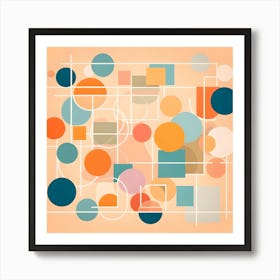 Abstract Circles pastel colour shapes Art Print