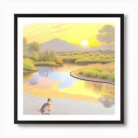 Sunrise Over The Marsh Art Print
