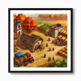 Fall Town Art Print