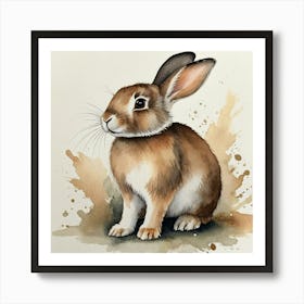 Rabbit Watercolor Painting 3 Poster