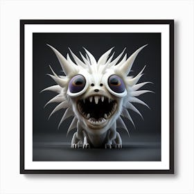 3d   Of A White Monster Art Print