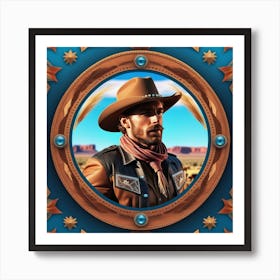 Cowboy In Hat 3 Art Print