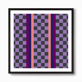 Checkered Fabric Purple Art Print