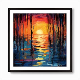 Sunset Over Water Art Print