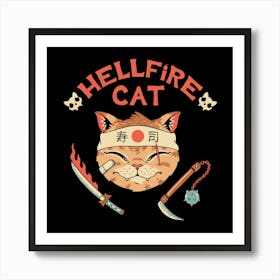 Hellfire Cat Meowster Art Print