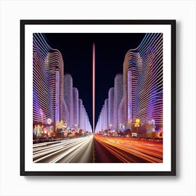 Las Vegas At Night Art Print