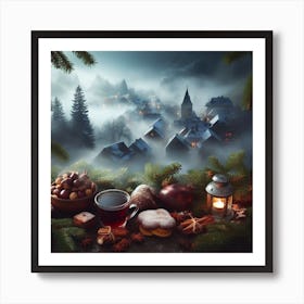 Christmas Village Stock Videos & Royalty-Free Footage Art Print