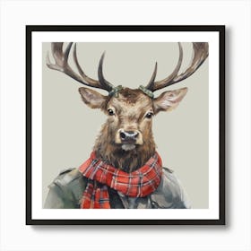 Watercolour Highland Cow Fergus Art Print