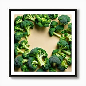 Broccoli In A Heart Shape Art Print