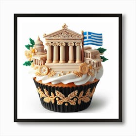 Greece Cupcake 2 Art Print