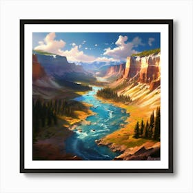 Capture Yellowstone National Park In Full Colour Art Print