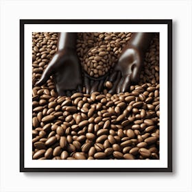 Coffee Beans In Hands Art Print