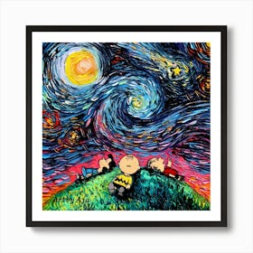 Charlie Pop Culture Painting Starry Night Van Gogh Art Print