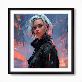 Cyberpunk Girl Art Print