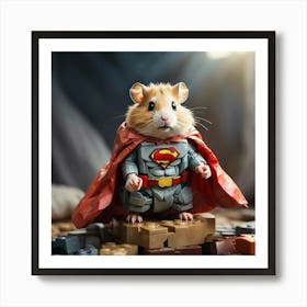 Superman Hamster 7 Art Print