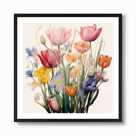 Spring Tulips Posey Art Print