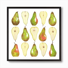 Repeat Pattern Pear Square Art Print