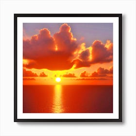 Sunset Over The Ocean 16 Art Print